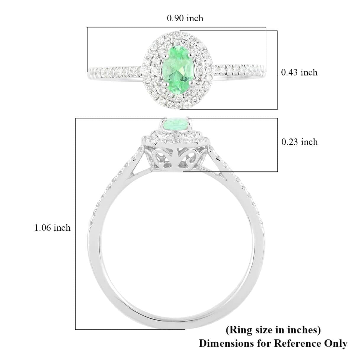 Doorbuster Certified & Appraised RHAPSODY 950 Platinum AAAA Paraiba Tourmaline and E-F VS Diamond Double Halo Ring 3.46 Grams 0.60 ctw image number 5