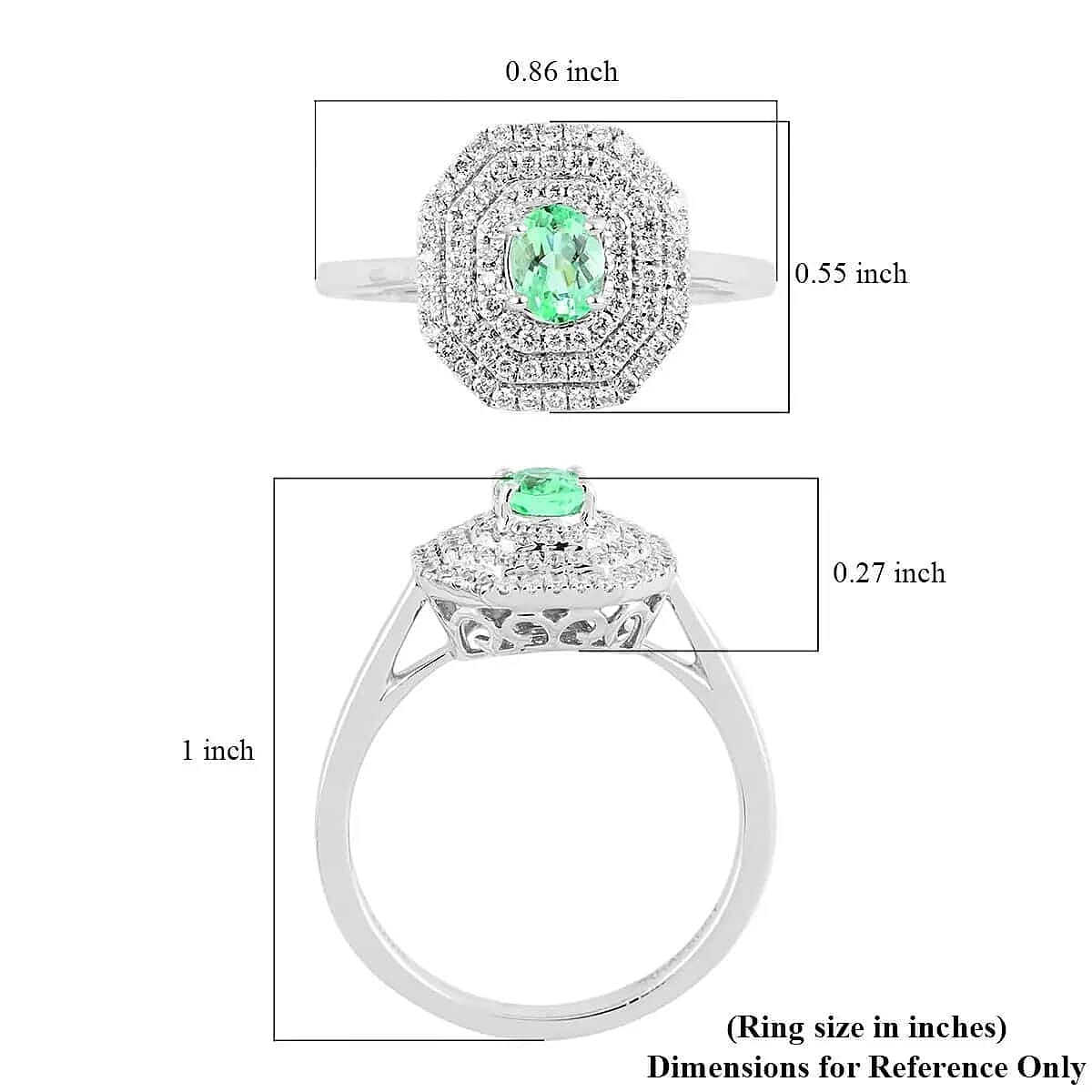 Certified & Appraised Rhapsody 950 Platinum AAAA Paraiba Tourmaline and E-F VS Diamond Double Halo Ring (Size 6.0) 5.35 Grams 0.70 ctw