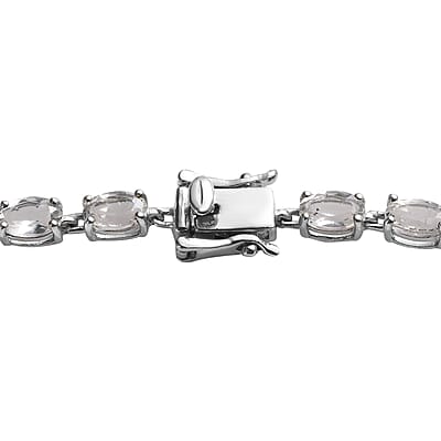Mexican Hyalite Opal Tennis Bracelet in Platinum Over Sterling Silver (7.25 In) 8.40 ctw with Free UV Flash Light