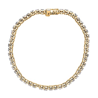 Luxoro 10K Yellow Gold G-H I1-I2 Diamond Tennis Bracelet (7.25 In) 9.90 Grams 5.00 ctw
