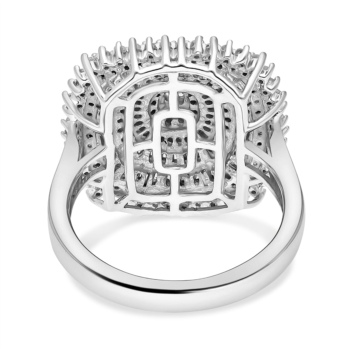 White Diamond 1.00 ctw Ring in Platinum Over Sterling Silver (Size 8.0)