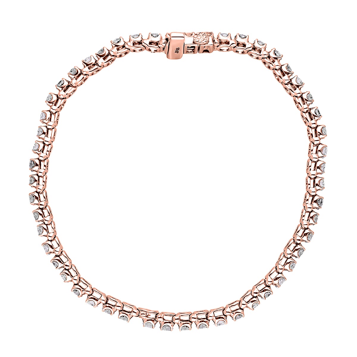 Luxoro 10K Rose Gold G-H I1-I2 Diamond Tennis Bracelet (7.25 In) 10.30 Grams 5.00 ctw image number 1