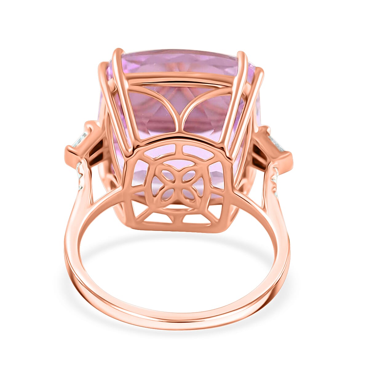 Certified & Appraised Iliana AAA Martha Rocha Kunzite and G-H SI Diamond 26.50 ctw Ring in 18K Rose Gold (Size 8.0) 5.15 Grams