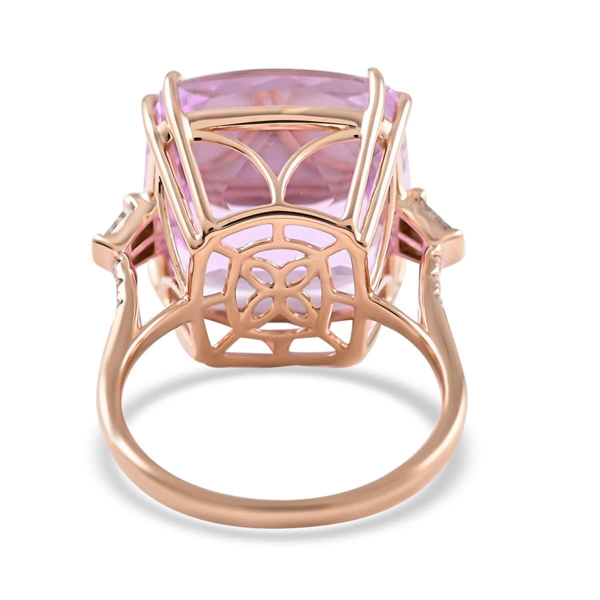 Certified & Appraised Iliana AAA Martha Rocha Kunzite and G-H SI Diamond 26.50 ctw Ring in 18K Rose Gold (Size 8.0) 5.15 Grams image number 4