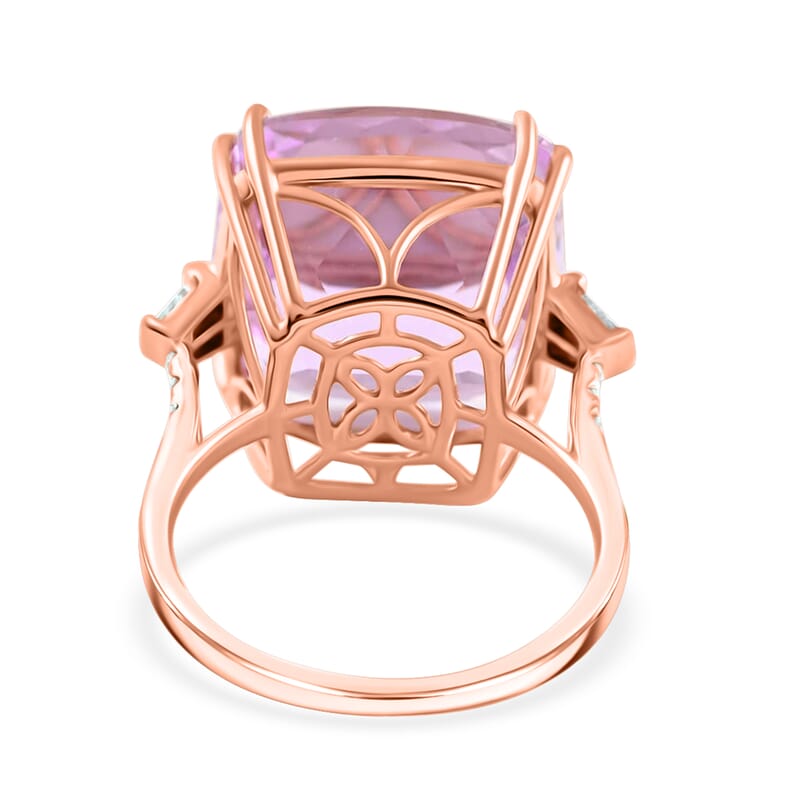 Certified & Appraised Iliana AAA Martha Rocha Kunzite and G-H SI Diamond 26.50 ctw Ring in 18K Rose Gold (Size 8.0) 5.15 Grams