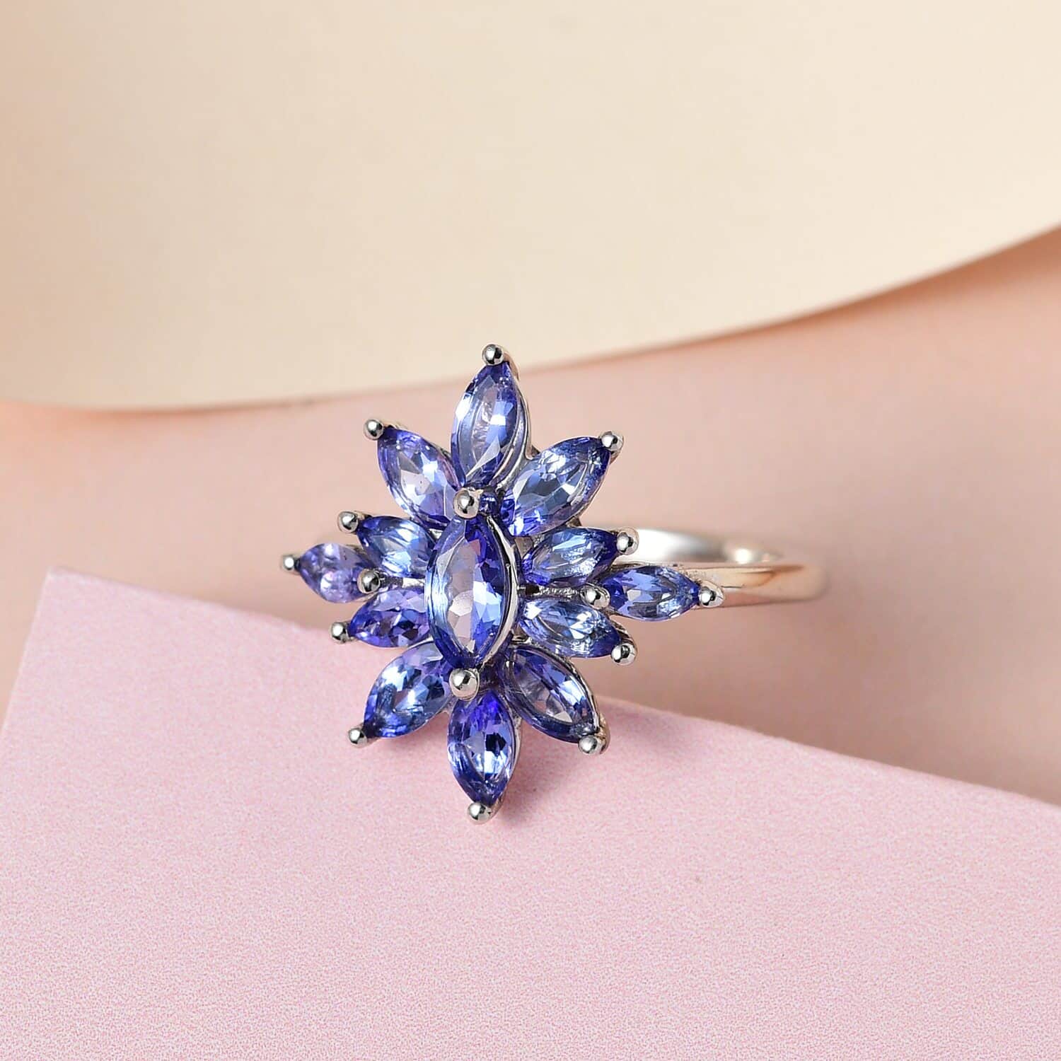 AAA Tanzanite cheapest floral ring, size 6