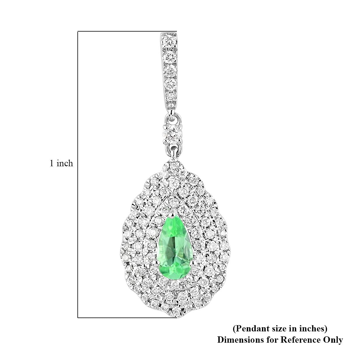 Certified & Appaised Rhapsody 950 Platinum AAAA Paraiba Tourmaline and E-F VS Diamond Pendant 0.60 ctw