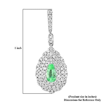Certified & Appaised Rhapsody 950 Platinum AAAA Paraiba Tourmaline and E-F VS Diamond Pendant 0.60 ctw