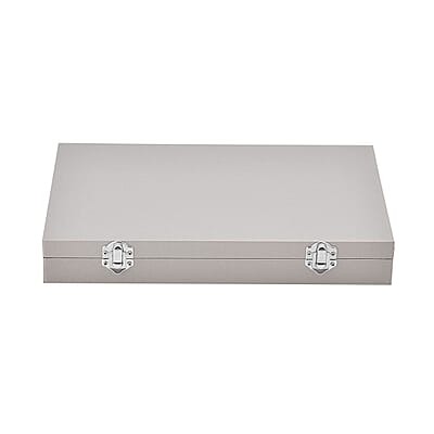 Silver Color Leatherette Paper 72pcs Ring Box with 2 Latch Clasp