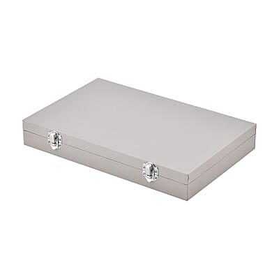 Silver Color Leatherette Paper 72pcs Ring Box with 2 Latch Clasp
