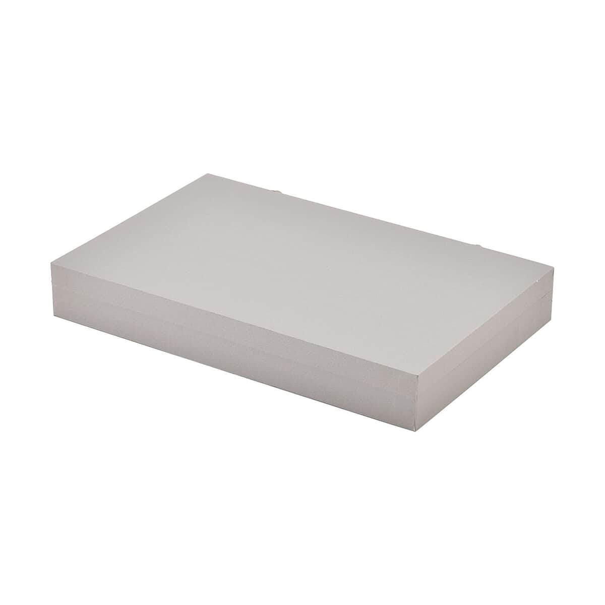 Silver Color Leatherette Paper 72pcs Ring Box with 2 Latch Clasp (11.4"x7.3"x1.6") image number 4