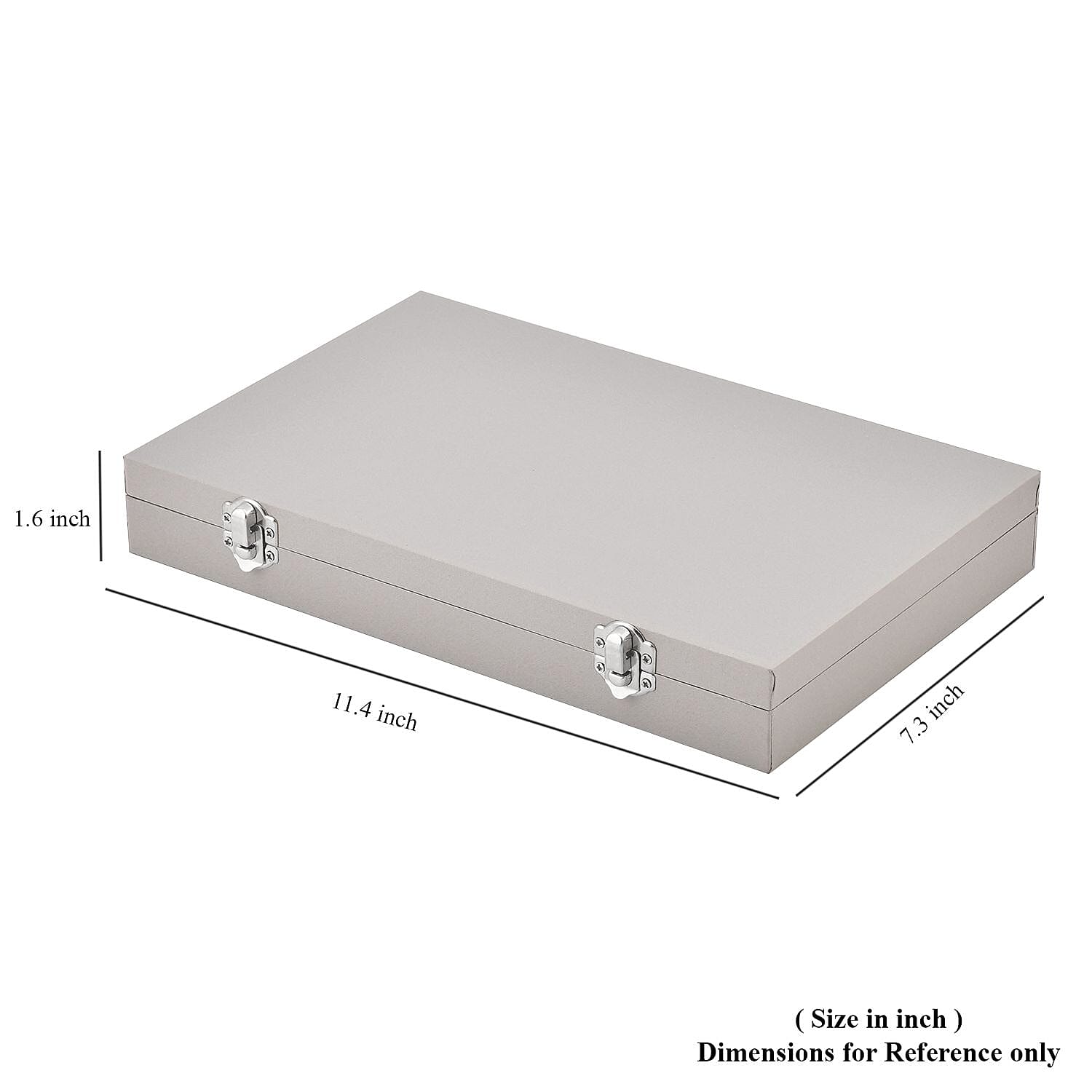 Silver Color Leatherette Paper 72pcs Ring Box with 2 Latch Clasp
