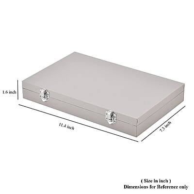 Silver Color Leatherette Paper 72pcs Ring Box with 2 Latch Clasp