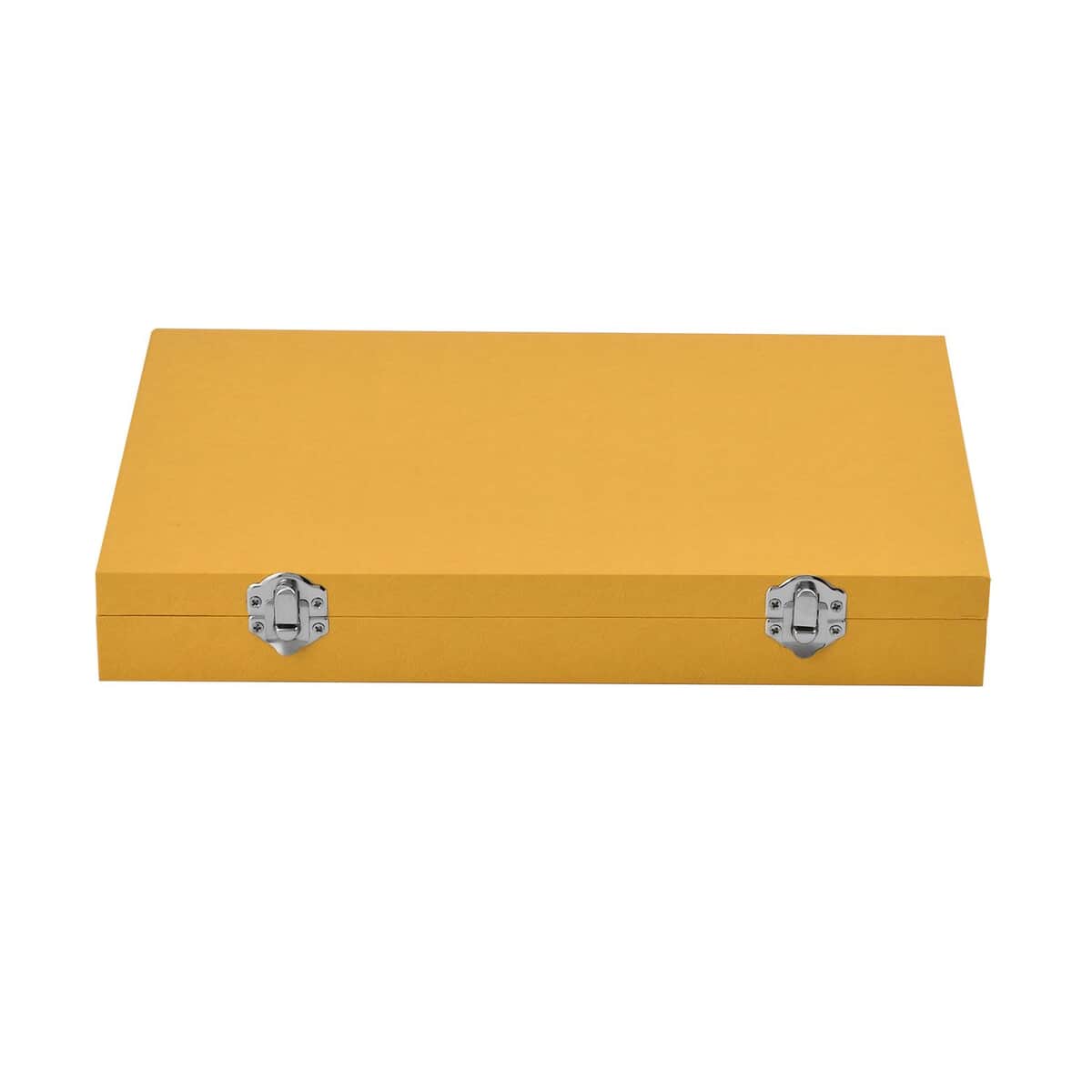 Gold Color Leatherette Paper 72pcs Ring Box with 2 Latch Clasp image number 2