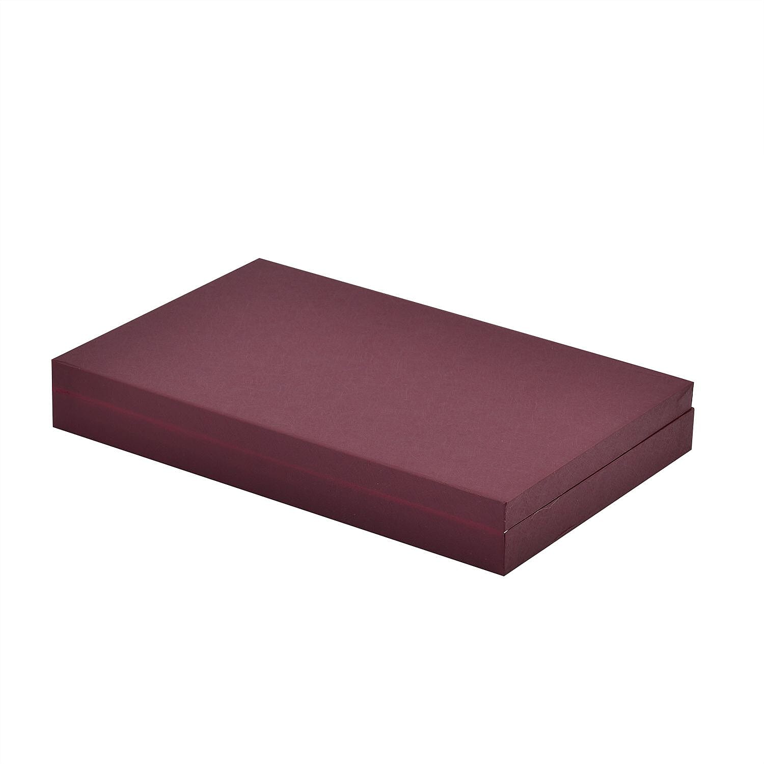 Wine Red Leatherette Paper 72pcs Ring Box with 2 Latch Clasp