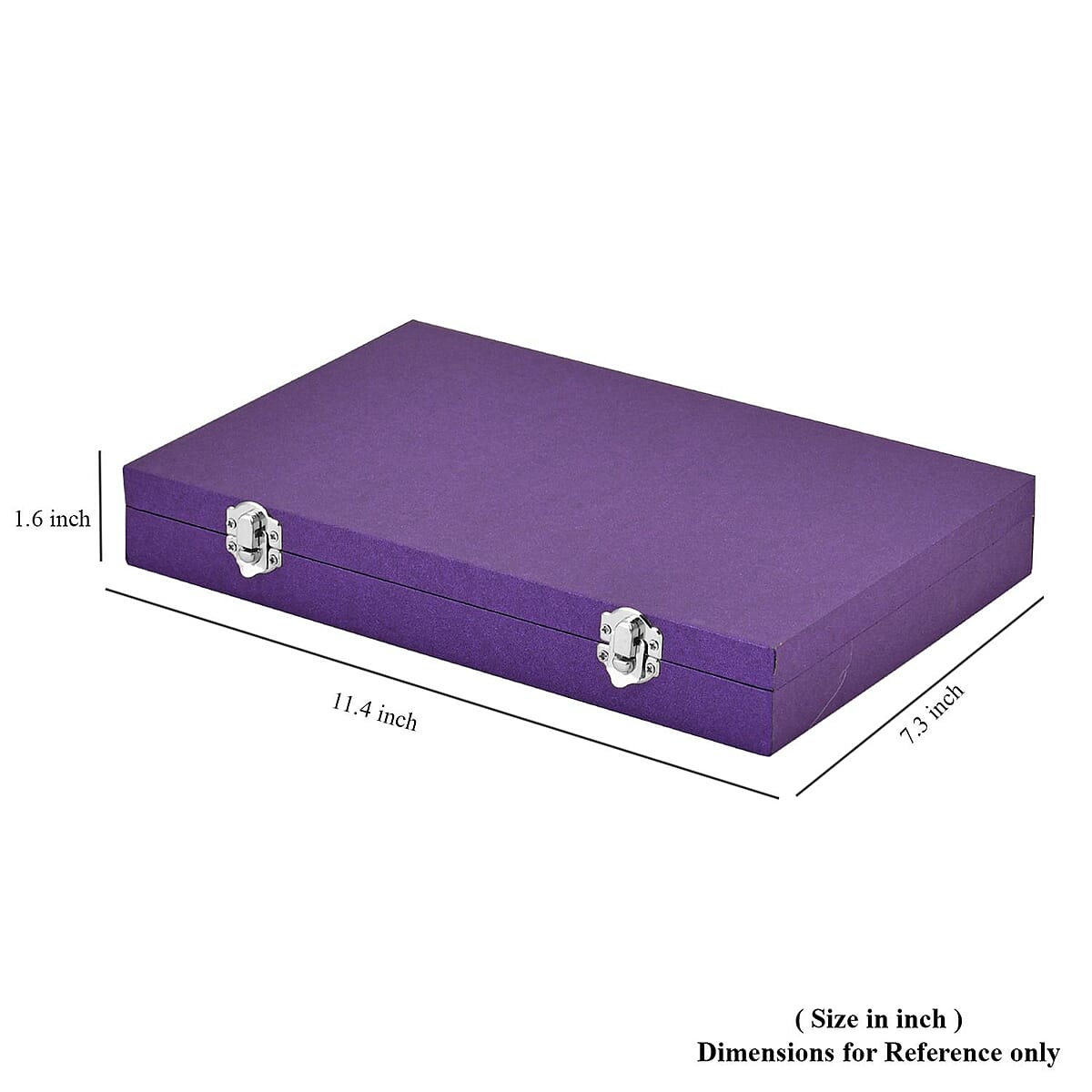 Purple Leatherette Paper 72pcs Ring Box with 2 Latch Clasp image number 6