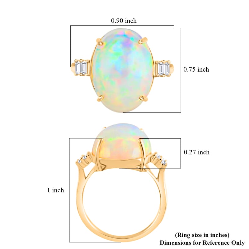Certified & Appraised Iliana AAA Ethiopian Welo Opal and G-H SI Diamond 7.75 ctw Ring in 18K Yellow Gold (Size 10.0)