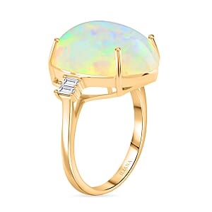 Certified & Appraised Iliana AAA Ethiopian Welo Opal and G-H SI Diamond 7.75 ctw Ring in 18K Yellow Gold (Size 6.0)