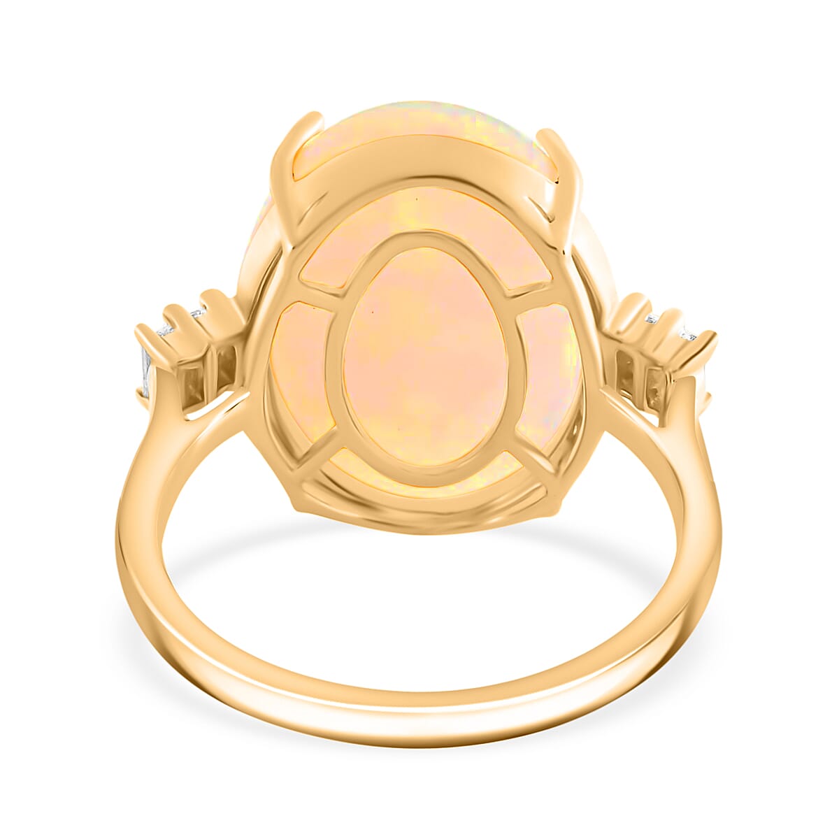 Certified & Appraised Iliana AAA Ethiopian Welo Opal and G-H SI Diamond 7.75 ctw Ring in 18K Yellow Gold (Size 6.0) image number 4