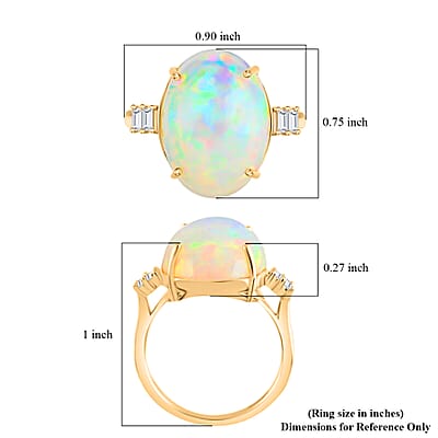Certified & Appraised Iliana AAA Ethiopian Welo Opal and G-H SI Diamond 7.75 ctw Ring in 18K Yellow Gold (Size 7.0)