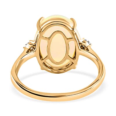 Certified & Appraised Luxoro AAA Ethiopian Welo Opal and Diamond G-H I2 3.60 ctw Ring in 14K Yellow Gold (Size 10.0)