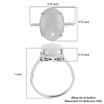 Luxoro 14K White Gold AAA Sleeping Beauty Turquoise and G-H I2 Diamond Ring (Size 10.0) 5.35 ctw