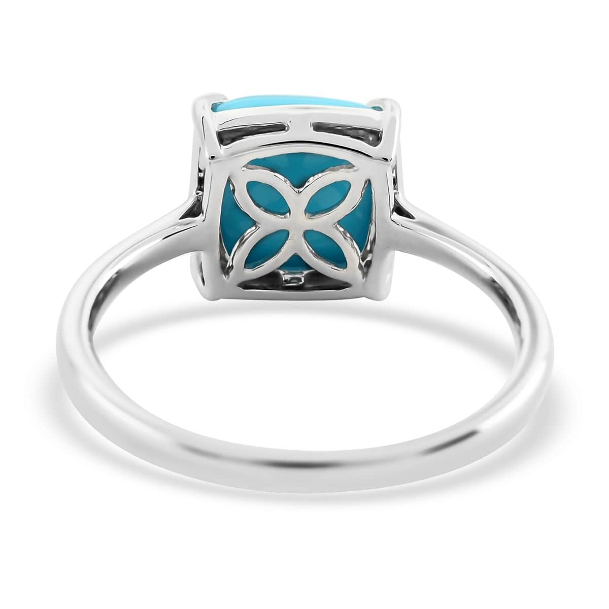 Luxoro 14K White Gold AAA Sleeping Beauty Turquoise Solitaire Ring (Size 10.0) 3.15 ctw (Del. in 7-10 Days) image number 4