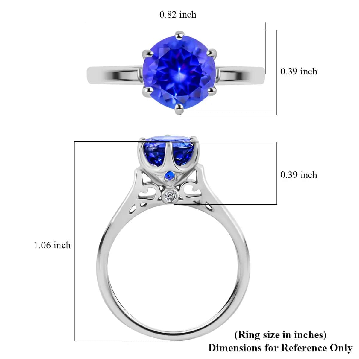 Doorbuster Certified and Appraised RHAPSODY 950 Platinum AAAA Tanzanite and E-F VS Diamond Ring 6.15 Grams 2.40 ctw image number 5