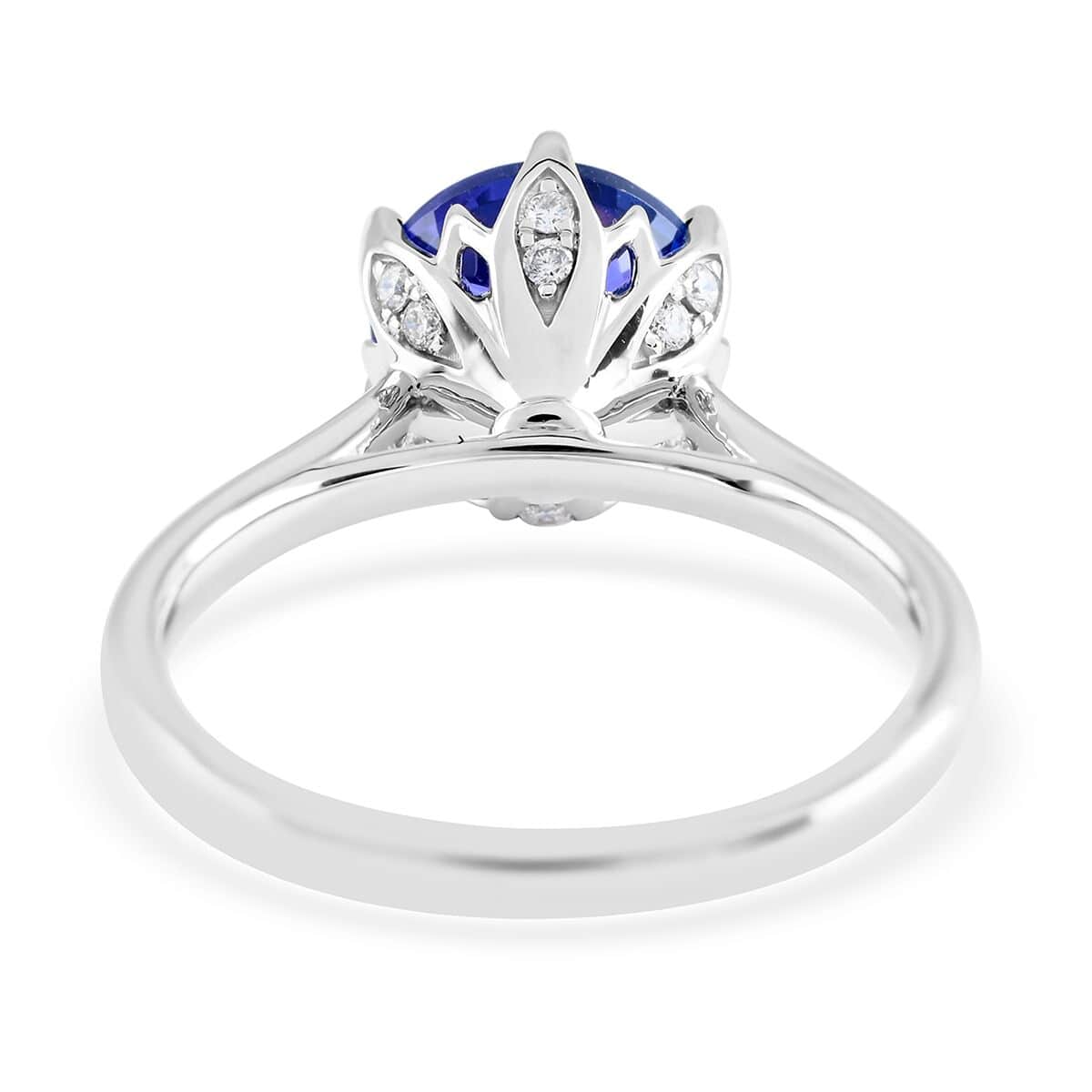 Certified and Appraised Rhapsody 950 Platinum AAAA Tanzanite and E-F VS Diamond Ring (Size 9.0) 5.95 Grams 3.40 ctw image number 4