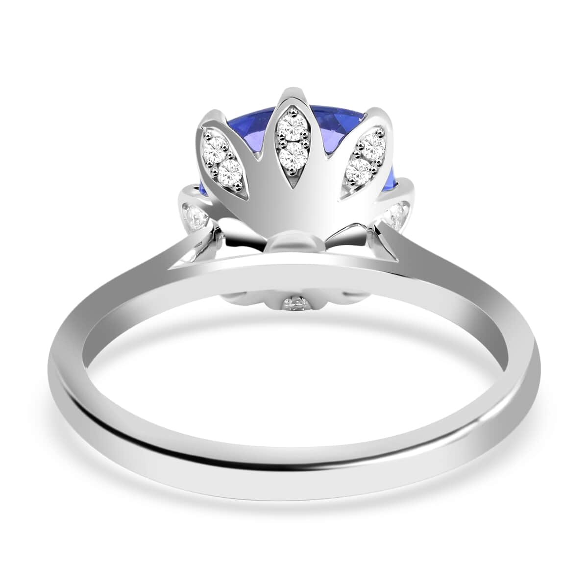 Certified and Appraised Rhapsody 950 Platinum AAAA Tanzanite and E-F VS Diamond Ring (Size 6.0) 6.43 Grams 3.40 ctw image number 4