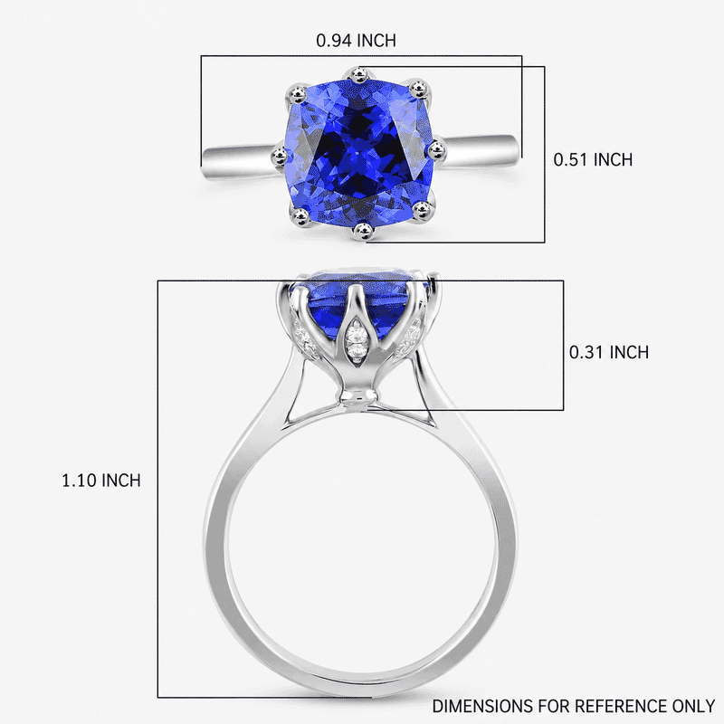 Certified and Appraised Rhapsody AAAA Tanzanite and E-F VS Diamond 3.40 ctw Ring in 950 Platinum (Size 6.0) 6.43 Grams