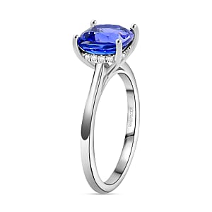 Certifiead Rhapsody 950 Platinum AAAA Tanzanite and E-F VS Diamond Ring (Size 9.0) 6.20 Grams 4.20 ctw