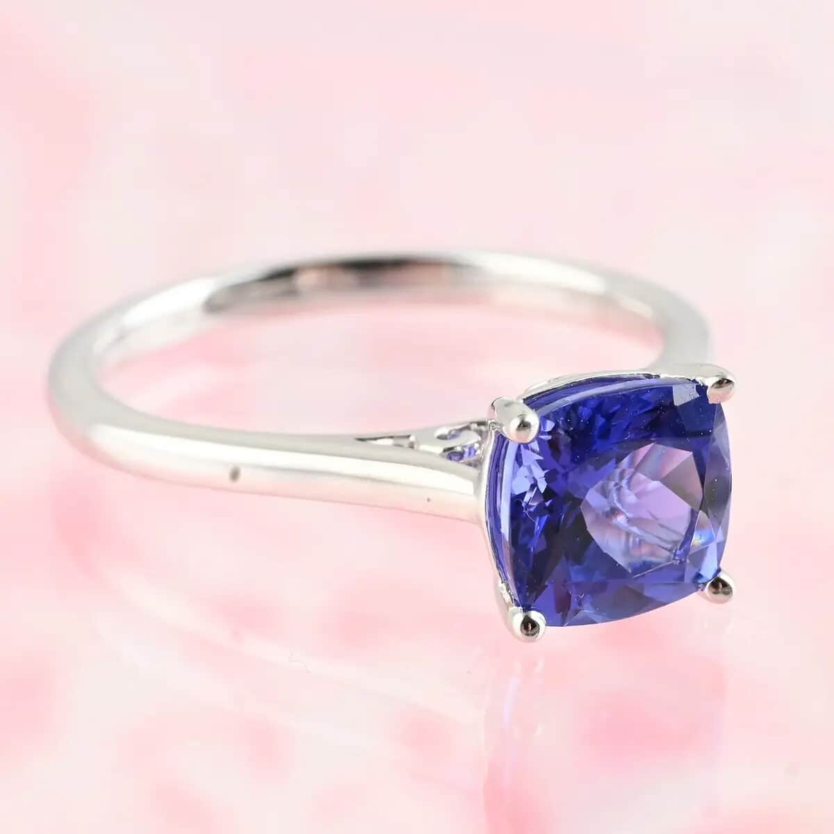 Certified & Appraised Rhapsody 950 Platinum AAAA Tanzanite and E-F VS Diamond Ring (Size 7.0) 4.68 Grams 1.75 ctw image number 1