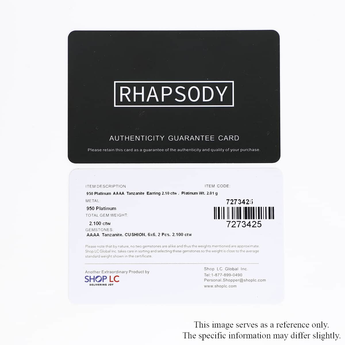 Certified & Appraised Rhapsody 950 Platinum AAAA Tanzanite Earrings, Platinum Solitaire Earrings, Tanzanite Studs 2.10 ctw image number 8