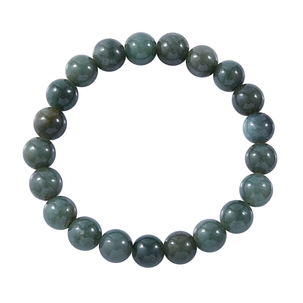 Natural Jadeite 10mm Beaded Stretch Bracelet 150.00 ctw image number 0