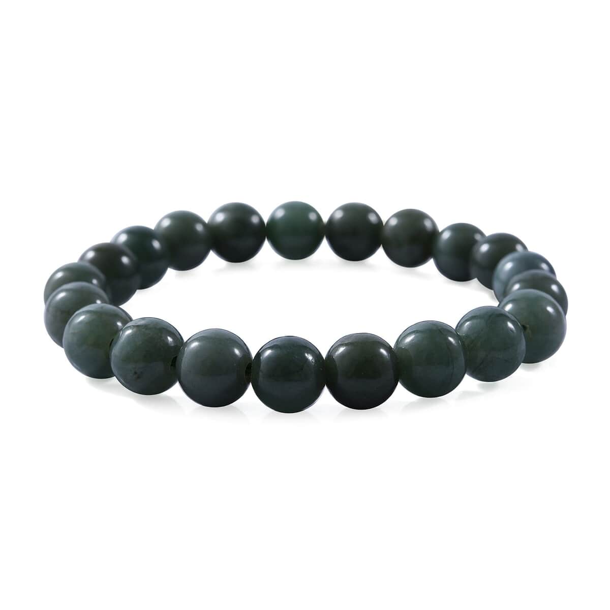Natural Jadeite 10mm Beaded Stretch Bracelet 150.00 ctw image number 1