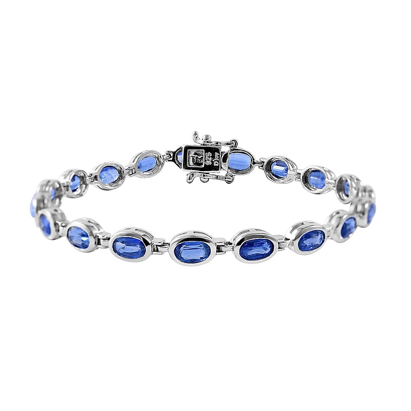 Premium Kashmir Kyanite Bracelet in Platinum Over Sterling Silver (6.50 In) 10.00 ctw