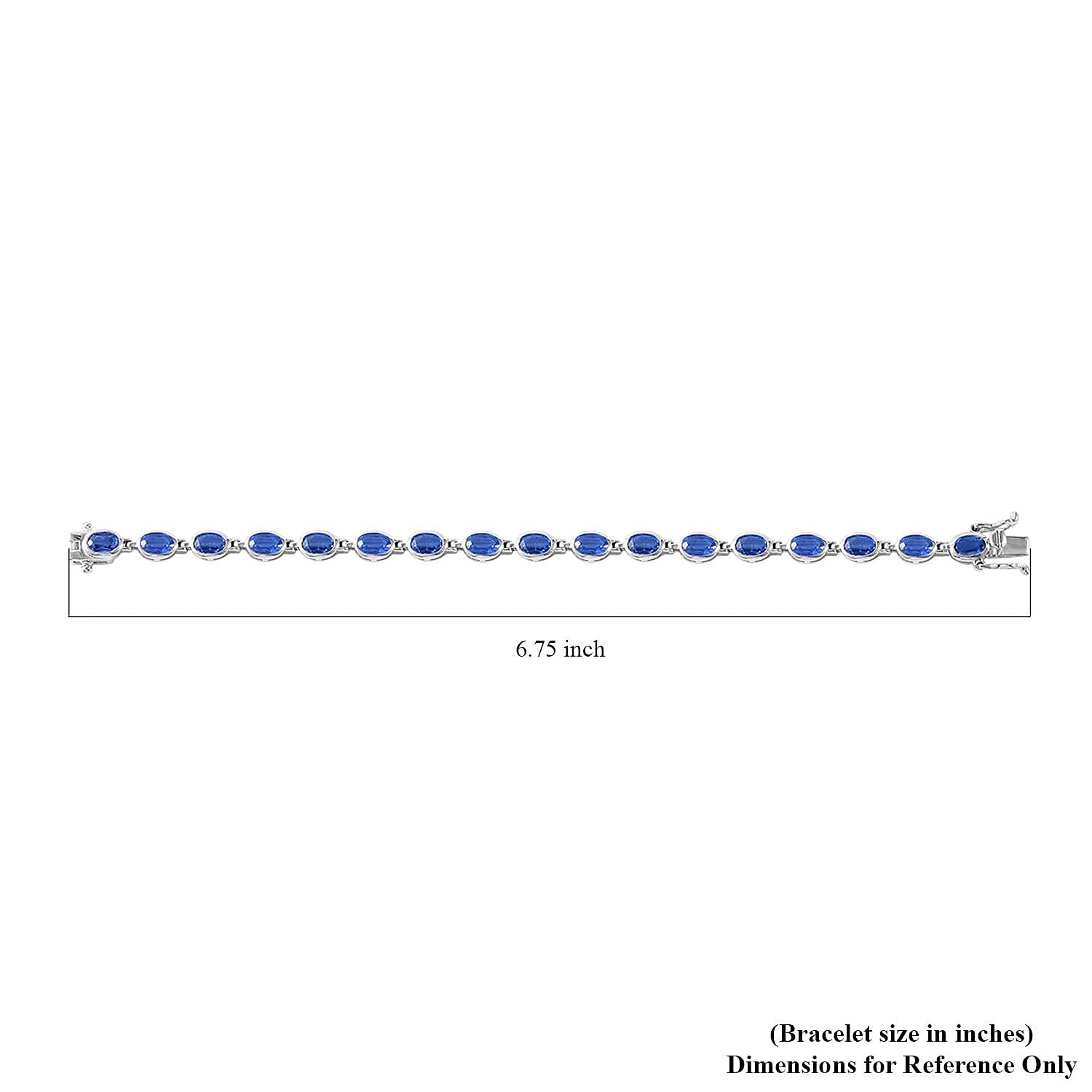 Premium Kashmir Kyanite Bracelet in Platinum Over Sterling Silver (6.50 In) 10.00 ctw