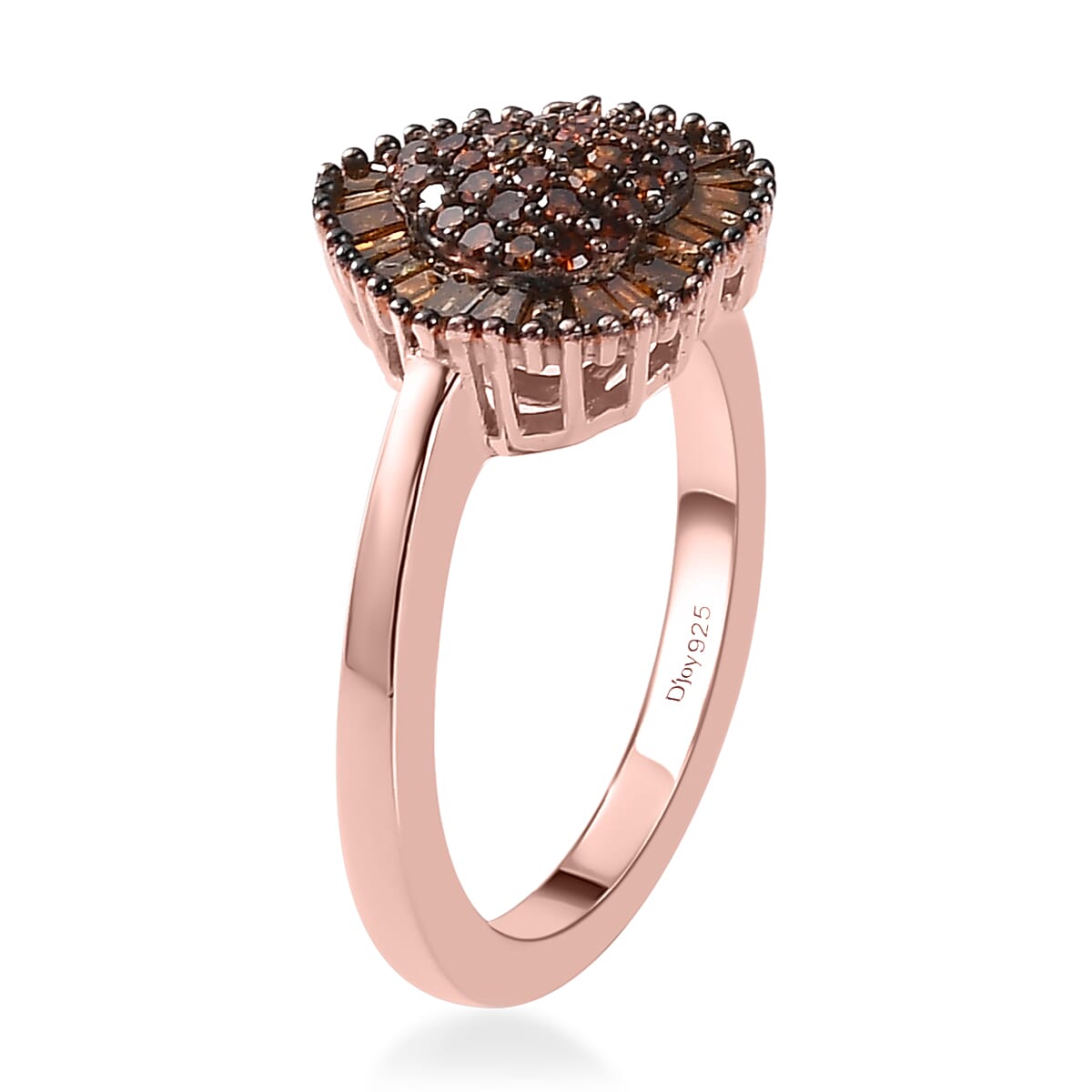 Red Diamond Heart Ring in Rhodium and Vermeil Rose Gold Over Sterling Silver 0.50 ctw image number 3