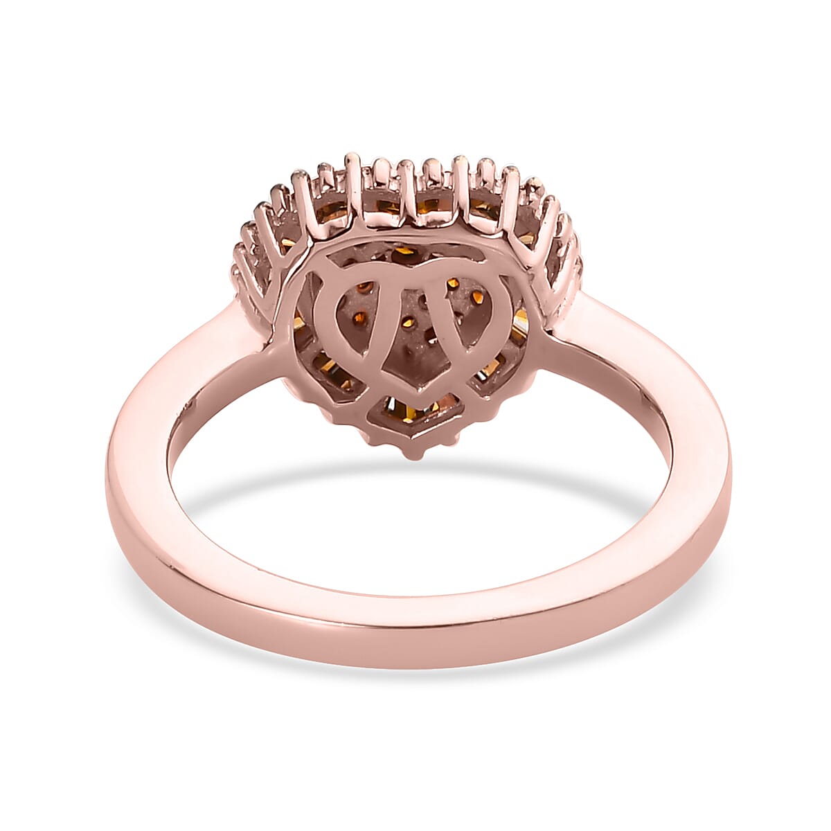 Red Diamond Heart Ring in Rhodium and Vermeil Rose Gold Over Sterling Silver 0.50 ctw image number 4
