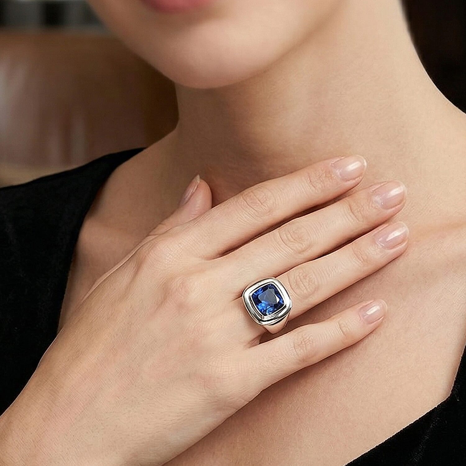 Ceylon Color Quartz 4.75 ctw Ring in Platinum Over Sterling Silver (Size 6.5)