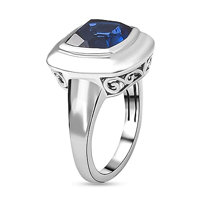 Ceylon Color Quartz 4.75 ctw Ring in Platinum Over Sterling Silver (Size 6.5)