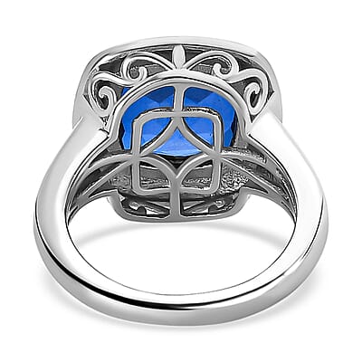 Ceylon Color Quartz 4.75 ctw Ring in Platinum Over Sterling Silver (Size 6.5)