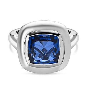 Ceylon Color Quartz 4.38 ctw Ring in Platinum Over Sterling Silver (Size 9)