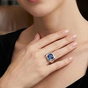 Ceylon Color Quartz 4.38 ctw Ring in Platinum Over Sterling Silver (Size 9)