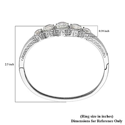 Montezuma Prasiolite 5 Stone Bangle Bracelet in Stainless Steel (7.50 In) 30.00 ctw , Tarnish-Free, Waterproof, Sweat Proof Jewelry