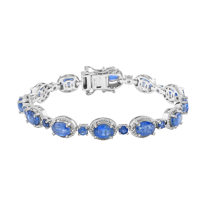 Kashmir Kyanite Bracelet in Platinum Over Sterling Silver (6.50 In) 13.75 ctw