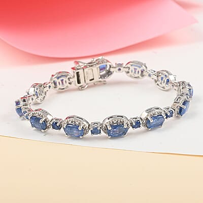 Kashmir Kyanite Bracelet in Platinum Over Sterling Silver (6.50 In) 13.75 ctw