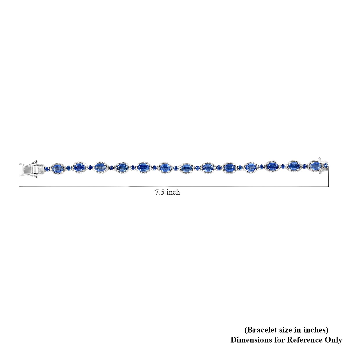 Kashmir Kyanite Bracelet in Platinum Over Sterling Silver, Silver Fashion Bracelet (7.25 In) 14.75 ctw image number 5