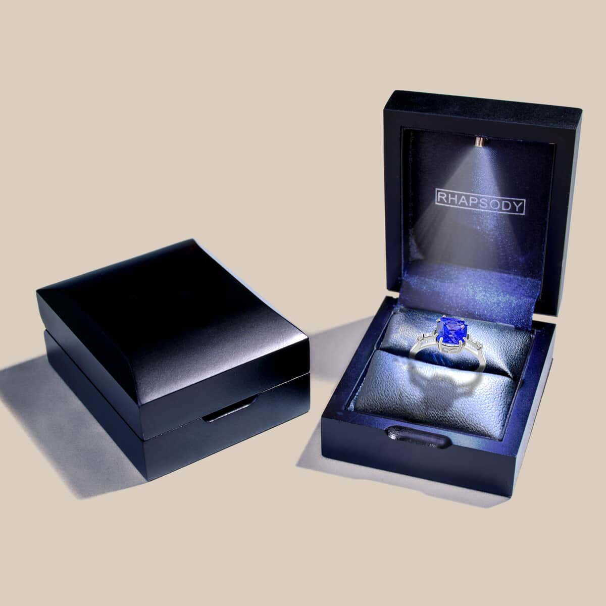 Doorbuster Certified & Appraised RHAPSODY 950 Platinum AAAA Tanzanite and G-H SI Diamond Ring (Size 6.0) 4.75 Grams 2.75 ctw image number 7